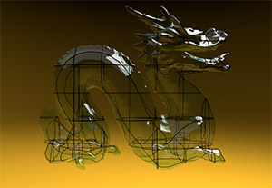 Dragon with cut slices
