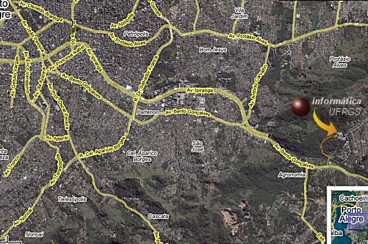 Location Map of Informatics Institute in Porto Alegre, Brazil