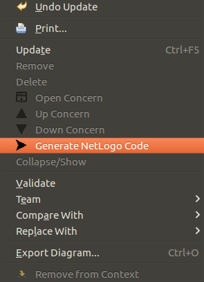 Generating NetLogo source code.
