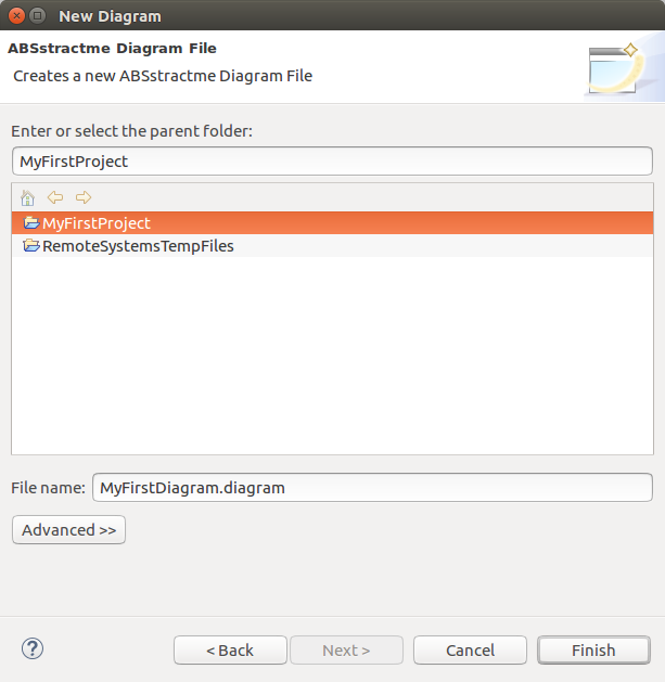 Naming the new diagram.