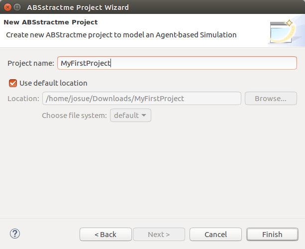 Naming the new project.