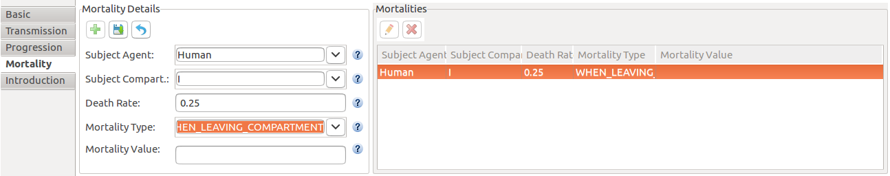 Disease mortality properties.