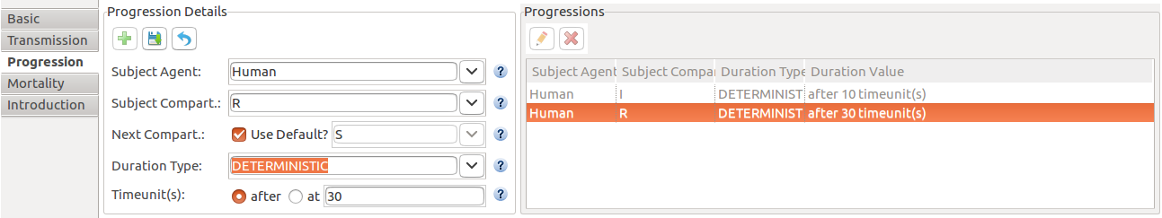 Disease progression properties updated.