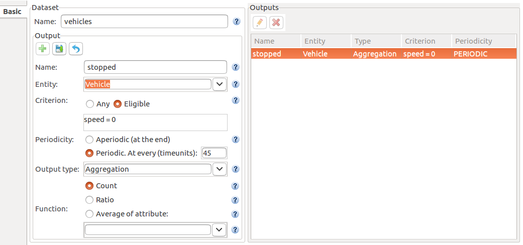 The output properties.