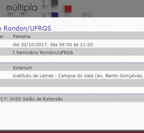 I Seminário Rondon/UFRGS – 20/out/2017