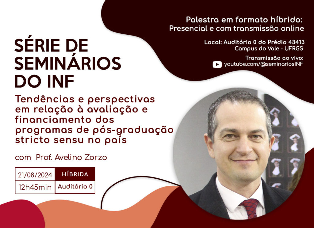 A imagem contem informações sobre a palestra do prof. Avelino, estas também estão disponíveis no texto abaixo