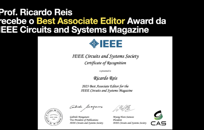 Certificado de reconhecimento "Best Associate Editor Award" em nome do Prof. Ricardo Reis