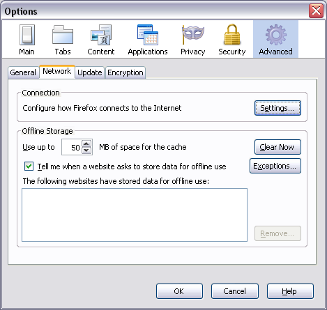 Firefox Advanced Network