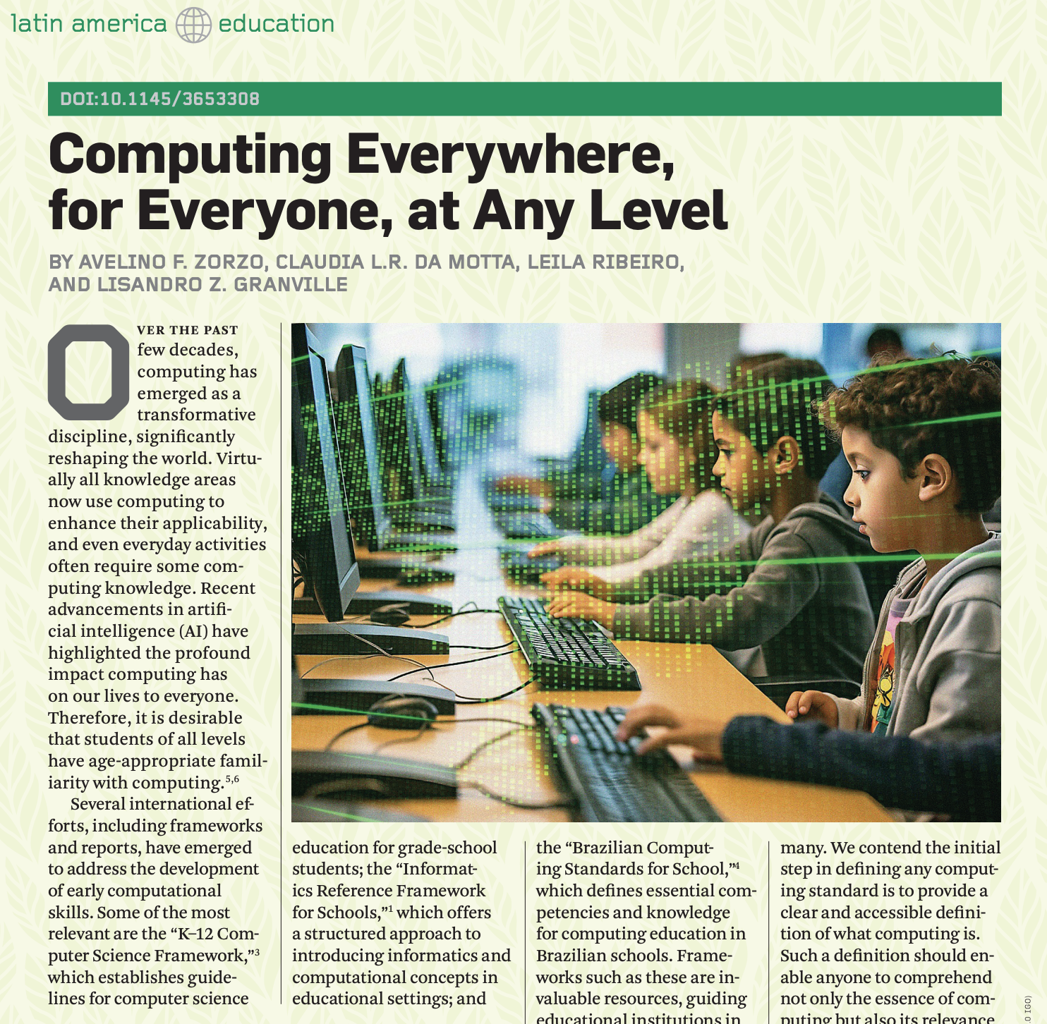 Artigo Computing Everywhere, for Everyone, at Any Level